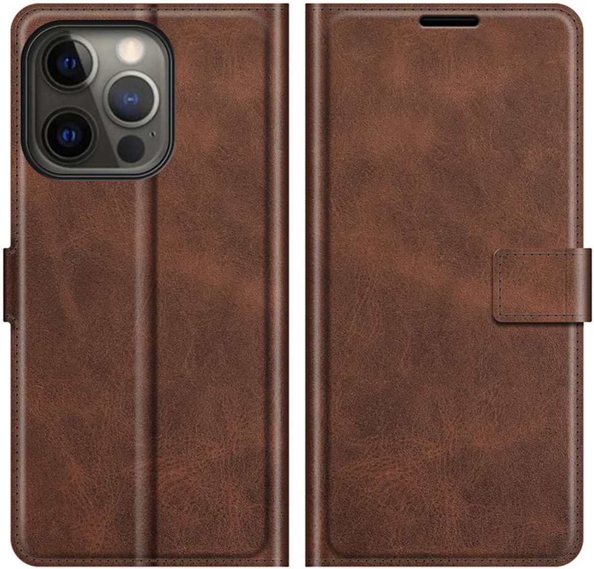 Just in Case hoesje geschikt voor iPhone 13 Pro - Wallet TPU Hoesje - Bruin