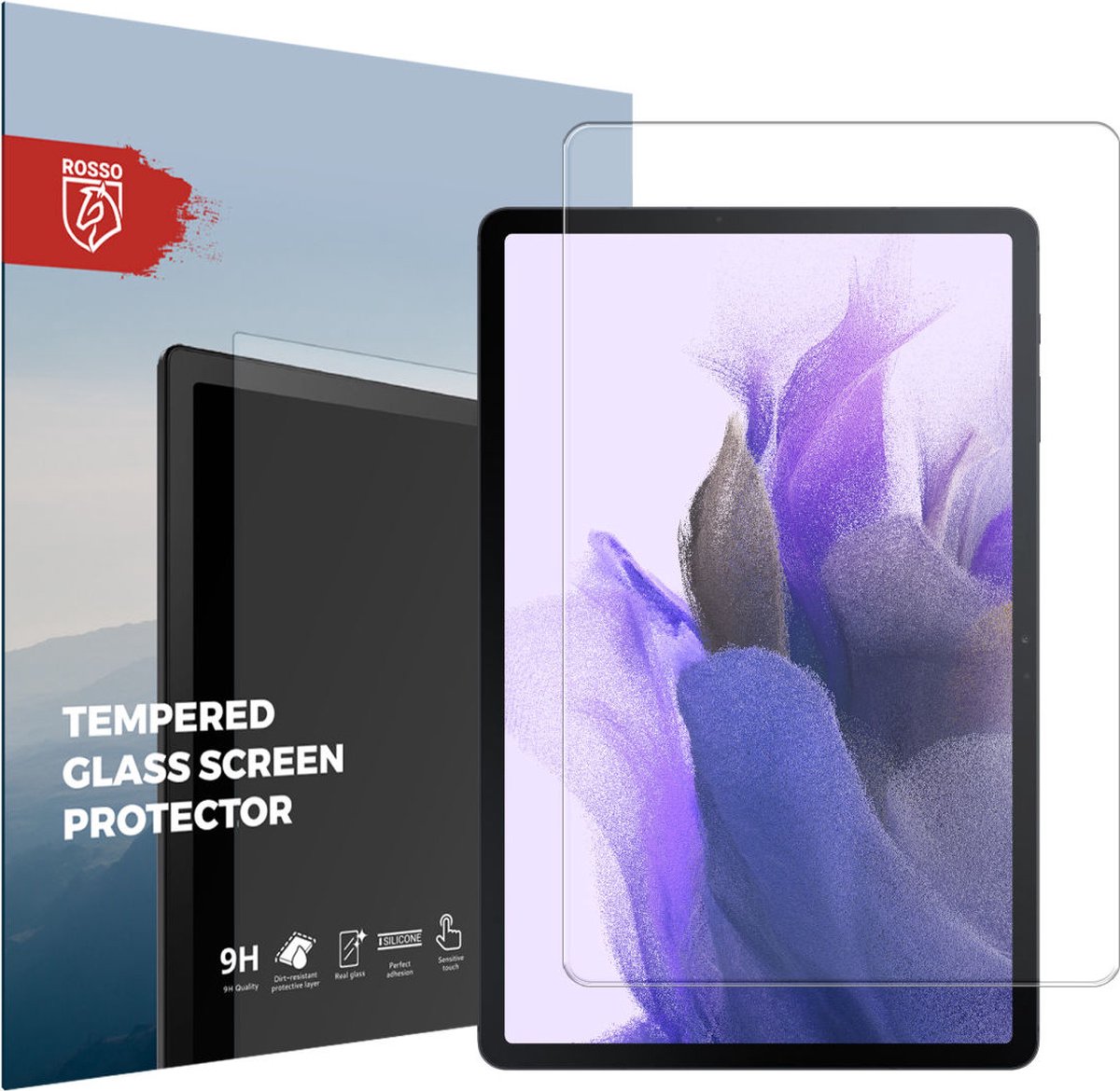 Rosso Tempered Glass Screen Protector Geschikt voor Samsung Galaxy Tab S7 FE | Beschermlaag | Glasplaatje | 9H Hardheid | Gehard Glas | Beschermglas