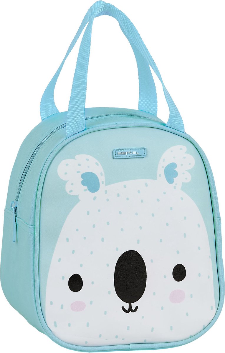 Kleine koeltas voor lunch licht blauw met koala print 19 x 14 x 22 cm 5 liter - Koeltassen