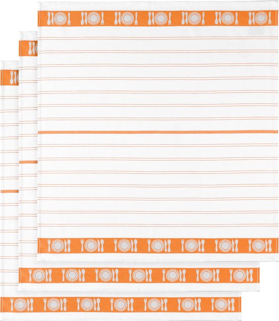 De Witte Lietaer Theedoek BML, Oranje - 3 stuks - 65 x 65 cm - Katoen |  bol.com