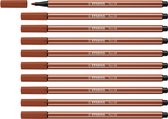 STABILO Pen 68 - Premium Viltstift - Roodkrijt - Doos 10 stuks