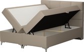 Springcrest® Ensemble Boxspring de Luxe avec Espace de Rangement + Topper - Lit - 180x200 cm - Beige