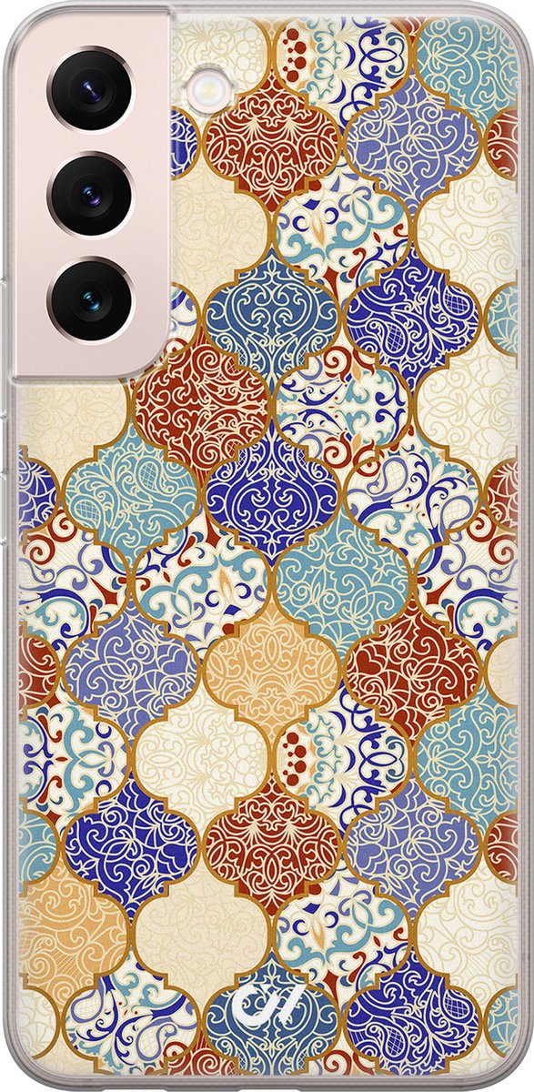 Samsung S22 hoesje - Vintage Ceramic Tiles - Print / Illustratie - Multi - Soft Case Telefoonhoesje - TPU Back Cover - Casevibes