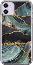 Hoesje geschikt voor Apple iPhone 11 - Marble Jade Stone - Marmer - Multi - Apple Soft Case Telefoonhoesje - TPU Back Cover - Casevibes