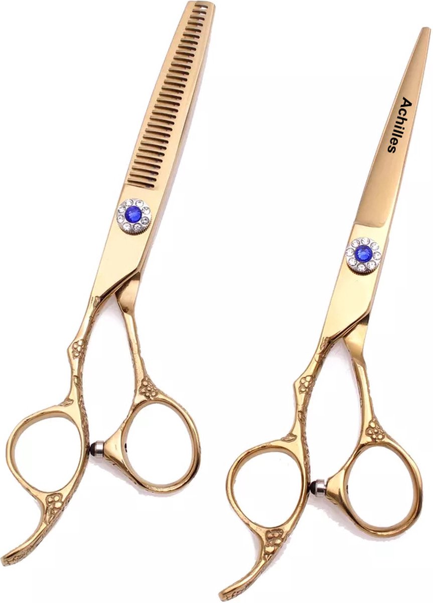 Achilles® Golden Kappersschaar linkshandig 6 Inch - Schaar linkshandig – Kapper