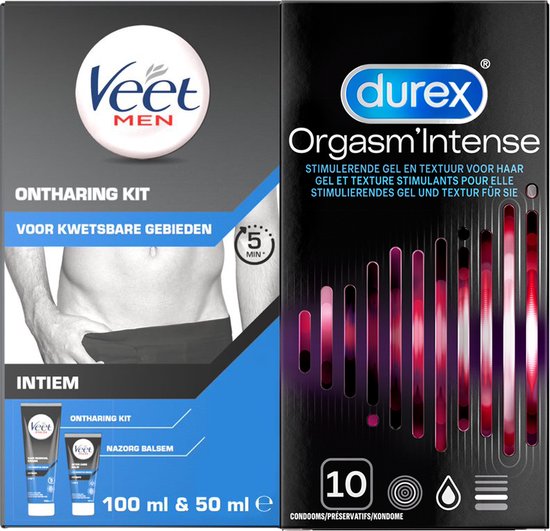 Veet Men x Durex - Kit d'épilation pour zones intimes - 100 ml de crème  dépilatoire +... | bol.com