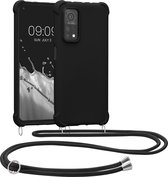 kwmobile telefoonhoesjegeschikt voor Xiaomi Mi 10T / Mi 10T Pro - Hoesje van siliconen met telefoonkoord - In zwart