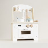 Petite Amélie Houten Speelgoed Keuken - 8 Meegeleverde accessoires - Gebroken wit - Vanaf 3 jaar
