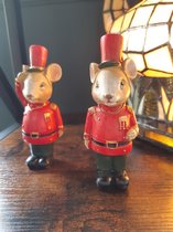 Decoratief figuur - set van 2 muizen - lijfwacht - fanfare
