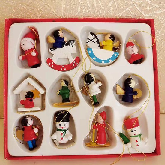 38 stuks kerst miniatuur hangers, kerstboom hangers, kerstboom