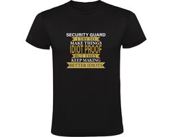 Security guard Heren T-shirt | idots | idioot | beveiliger | bewaker | werk | grappig | Zwart