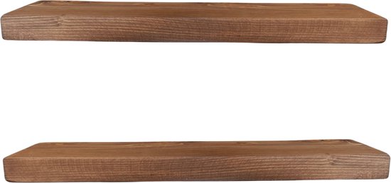 perzik Vrijgekomen spiritueel Pochon Wood - 2x Zwevende Wandplank Hout - 100% Natuurlijke Dennenhout -  50x8,5x3,5 cm... | bol.com