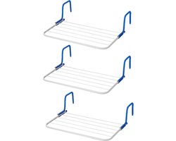 Set van 3x inklapbare wasrekken/droogrekken 3 meter - Camping/camper/reis/thuis/balkon wasrekken/droogrekken