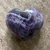 Amethist Hart - Intuïtie - 4cm - Edelsteen - Knuffelsteen - Chakra - Kruinchakra - Balans - Zuiverend - Liefde - Vriendschap - Bewaardoosje - Cadeau