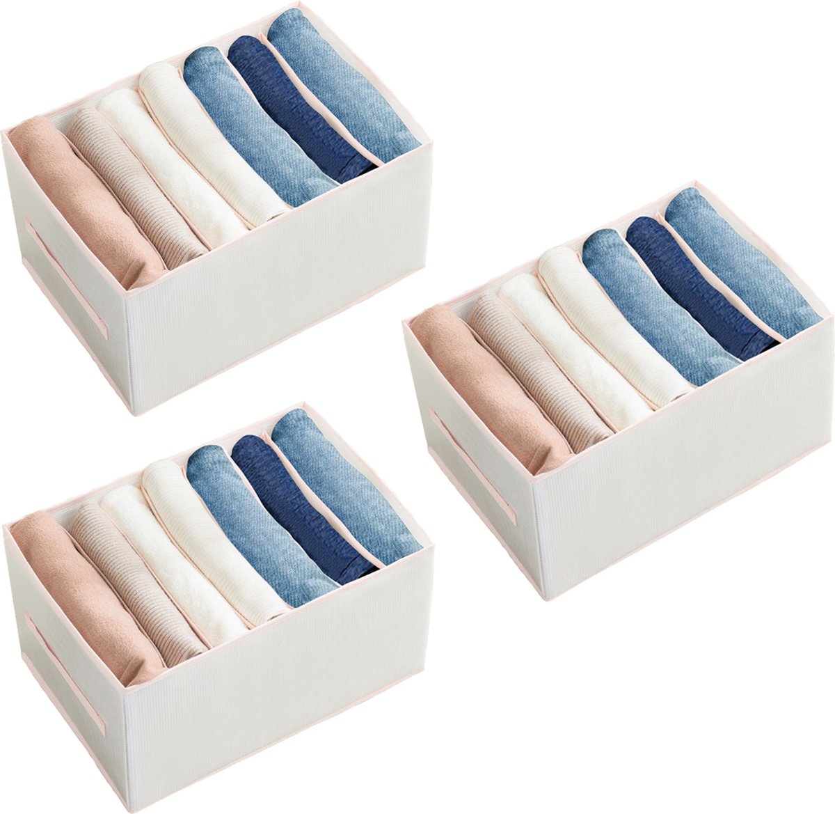 Kleding organizer - 3 stuks - Wit - Opberger voor Broeken, T-shirts, Overhemden en Topjes