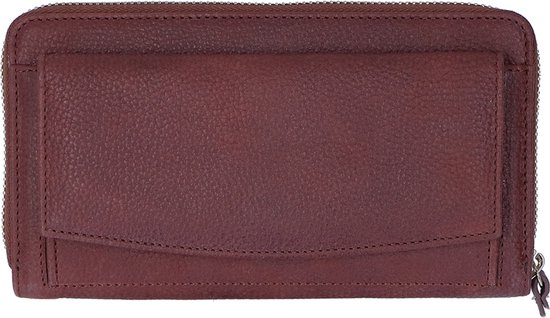 Loulou Essentiels Portemonnee / Portefeuille Dames - Ritsportemonnee - RIFD - Leer - Robuste - Bruin