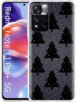 Xiaomi Redmi Note 11 Pro+ Hoesje Snowy Christmas Trees - Designed by Cazy