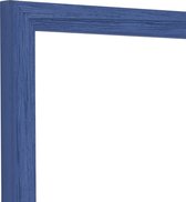 Fotolijst - Fotokader - Azuurblauw - Halfrond met zichtbare houtnerf - Fotomaat 30x60 - Ontspiegeld glas - Art.nr. 1055006130601