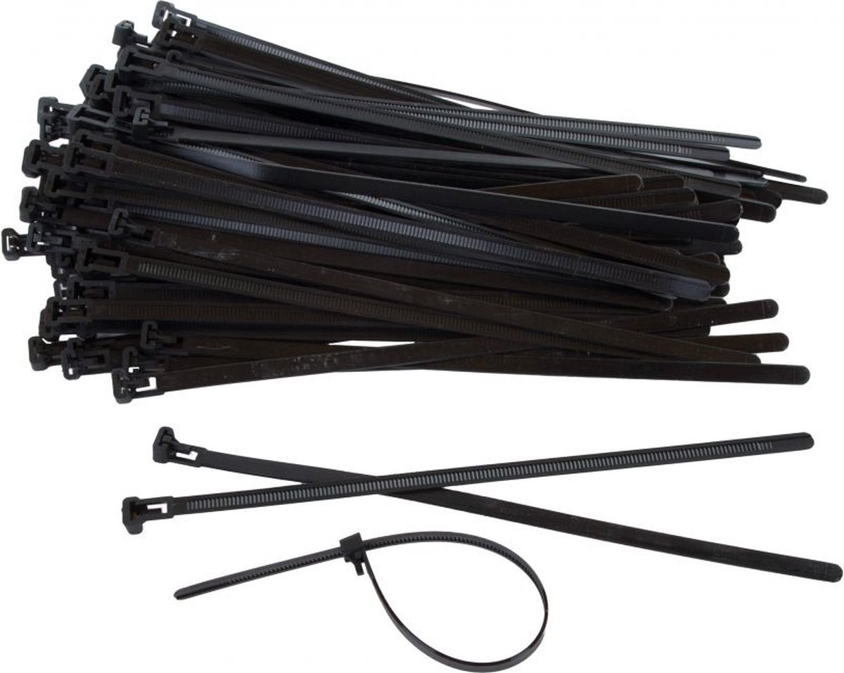 TD47 Hersluitbare Kabelbinders 7.6 x 370 mm Zwart - Tie wraps - Tyraps