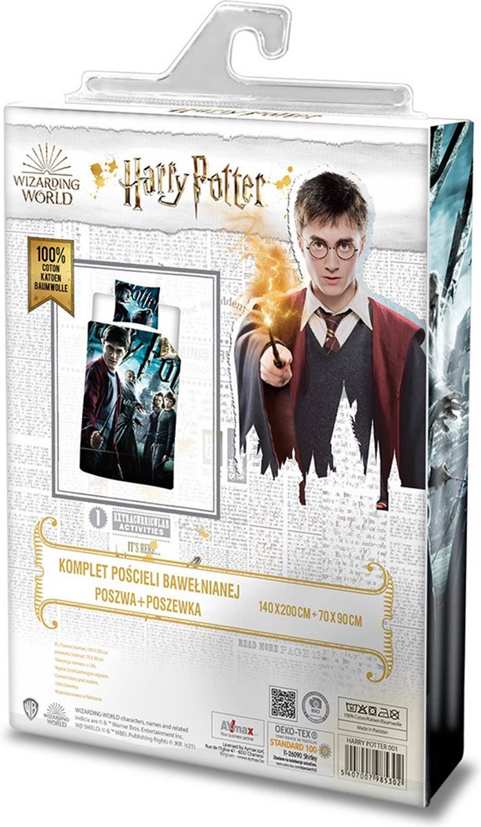Harry Potter Gryffindor Dekbedovertrek 140x200cm Katoen Grote Kussensloop 70x90cm