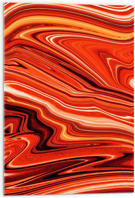 WallClassics - Acrylglas - Verschillende Tinen Oranjekleurige Verf - 50x75 cm Foto op Acrylglas (Met Ophangsysteem)