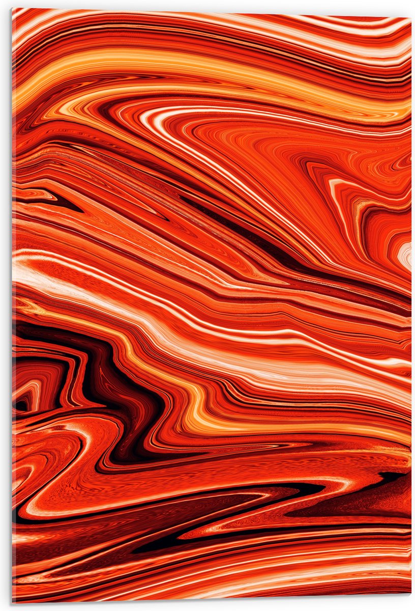 Acrylglas - Verschillende Tinen Oranjekleurige Verf - 50x75 cm Foto op Acrylglas (Met Ophangsysteem)