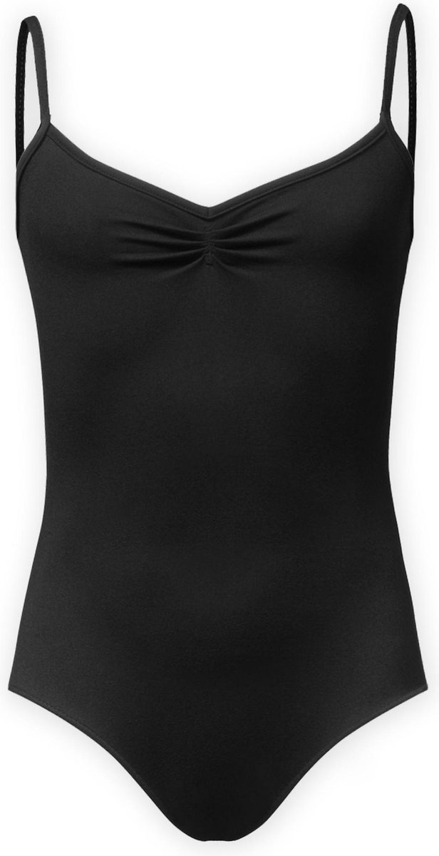 Dancer Dancewear® Zwart Balletpakje | "Odette" | Meisje | Balletpak meisje | Balletpakje | Danspakje | Spaghettibandjes | Maat 134/140 | 10 jaar