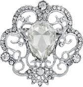 Broche Fleur Ronde En Argent Sterling - Occasion - Bijou Vintage Argenté