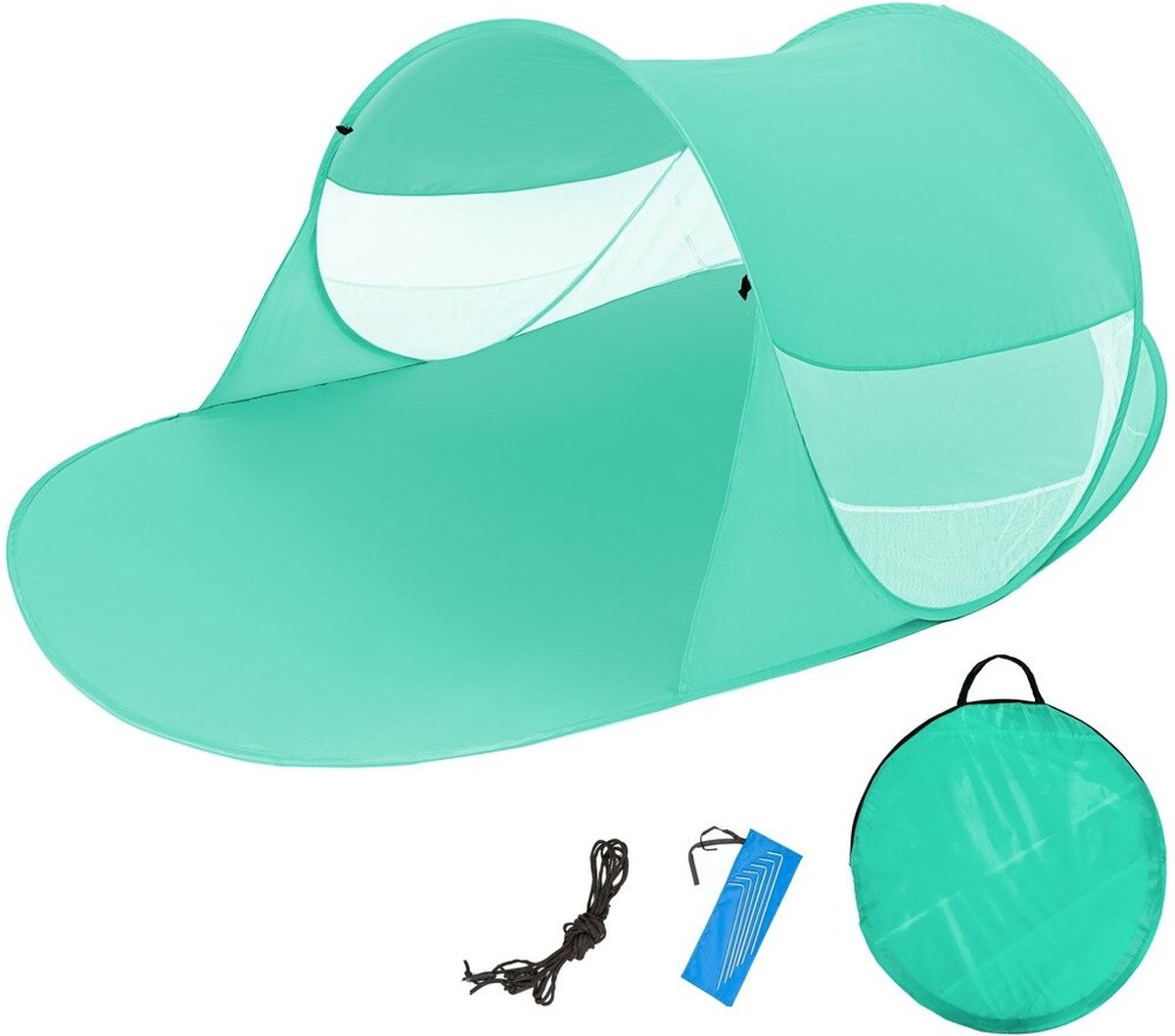 CANYON CRUISE Strandschelp Pop Up Strandtent Windscherm aan het Strand Werptent Bliksemsnelle Zelfopzettende Zonnezeil Openluchttent Automatisch Shell met UV-Zonbescherming (Blauw