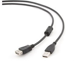 Verlengkabel USB GEMBIRD CCP-USB2-AMAF-6n (1,8 m) Zwart