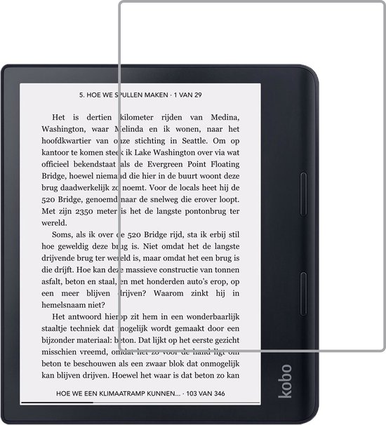Kobo Sage Screen Protector Protect Protecteur d'écran en Glas trempé (8 pouces)