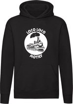 Loco Motief Hoodie - trein - rijtuig - locomotief - spoor - spoorwegmateriaal - treinwagon - stoomtrein - unisex - trui - sweater - capuchon
