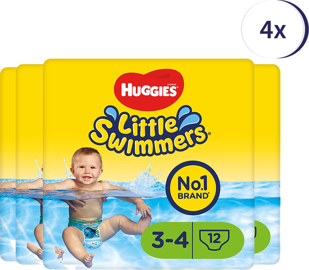 Goedkoopste Huggies Little Swimmers - zwemluiers - maat 3/4 - (7 tot 15 kg) - voordeelverpakking - 144 stuks (12x12
