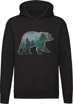 Natuur beer Hoodie - dieren - bruine beer - bos - wild - unisex - trui - sweater - capuchon