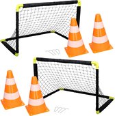 Dunlop Voetbal set - 2x goals met 4x oranje pionnen - 26 cm