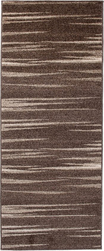 Tapiso Sari Tapis Coureur Marron Moderne Salon Couloir Tapis Taille- 90x400