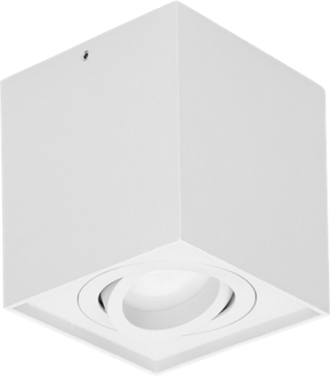 Plafondlamp CAROLIN - Wandlamp binnen - Vierkante opbouwspot met Richtbare lichtbron - GU10- Wit