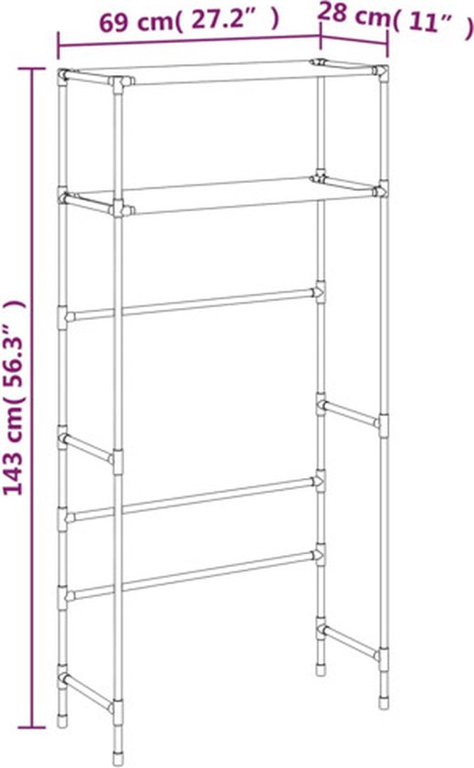 Santiago wandkast 2 laden, 4 planken zwart