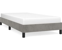 vidaXL - Bedframe - zonder - matras - 100x200 - cm - fluweel - lichtgrijs