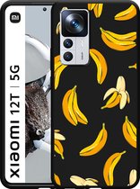Xiaomi 12T / 12T Pro Hoesje Zwart Banana - Designed by Cazy