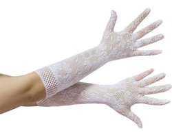 Visnet Handschoenen - Wit Kant - Elastisch - One Size
