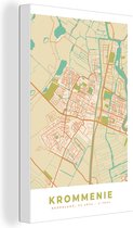Canvas Schilderij Krommenie - Plattegrond - Stadskaart - Kaart - 40x60 cm - Wanddecoratie