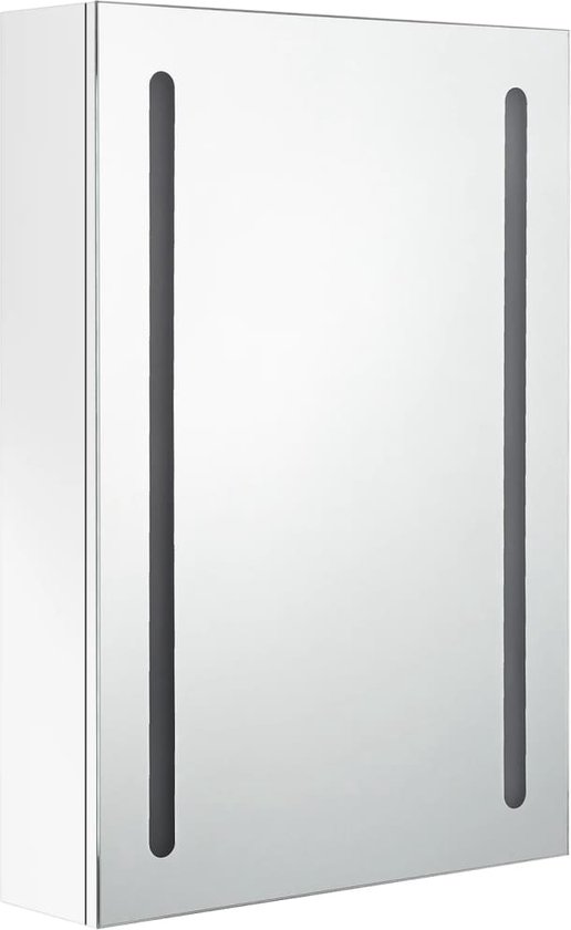 Badkamerkast met spiegel en LED 45x13x52 cm wit
