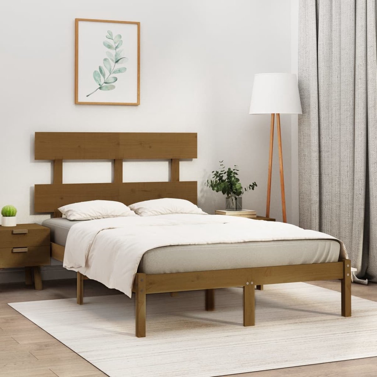 Prolenta Premium - Bedframe massief hout honingbruin 140x200 cm