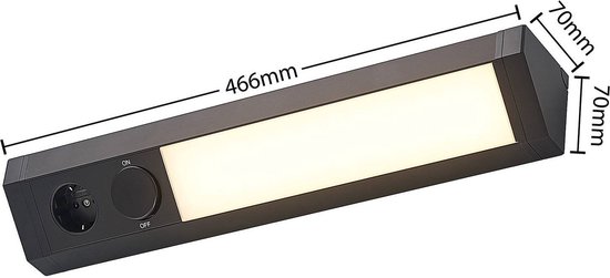 Arcchio - kastverlichting - 1licht - aluminium, polycarbonaat - H: 7 cm - zwart - Inclusief lichtbron