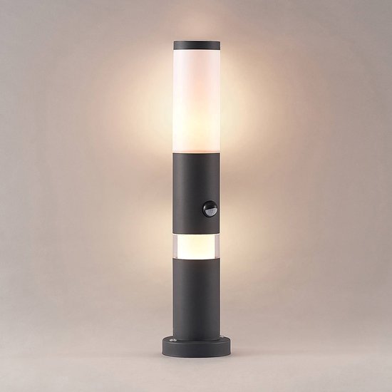 Lindby - buitenlamp - 1licht - aluminium, kunststof - H: 50 cm - E27 -  donkergrijs,... | bol.com