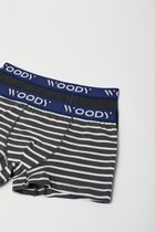 Woody duopack boxershort jongens – antraciet effen + gestreept – 222-1-CLD-Z/056 – maat 98