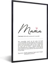 PosterMonkey - Poster - Woordenboek - Mama - Cadeau voor haar - Cadeau voor vrouw - Wanddecoratie - Verjaardag - Moederdag - 20x30 cm