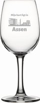 Gegraveerde witte wijnglas 26cl Assen
