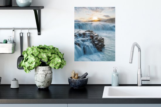 Affiche Cascade - Water - Pierres - Soleil - Nature - 30x40 cm